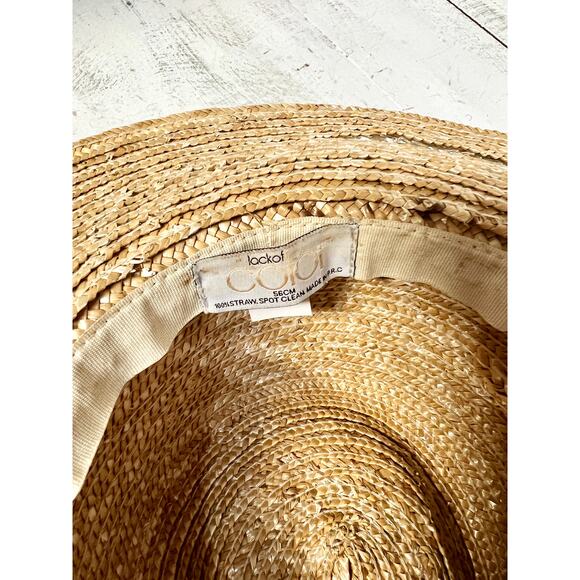 Lack of Color 100% Braided Straw Wide Brim Outdoor Sun Hat Beige One Size - Picture 7 of 7